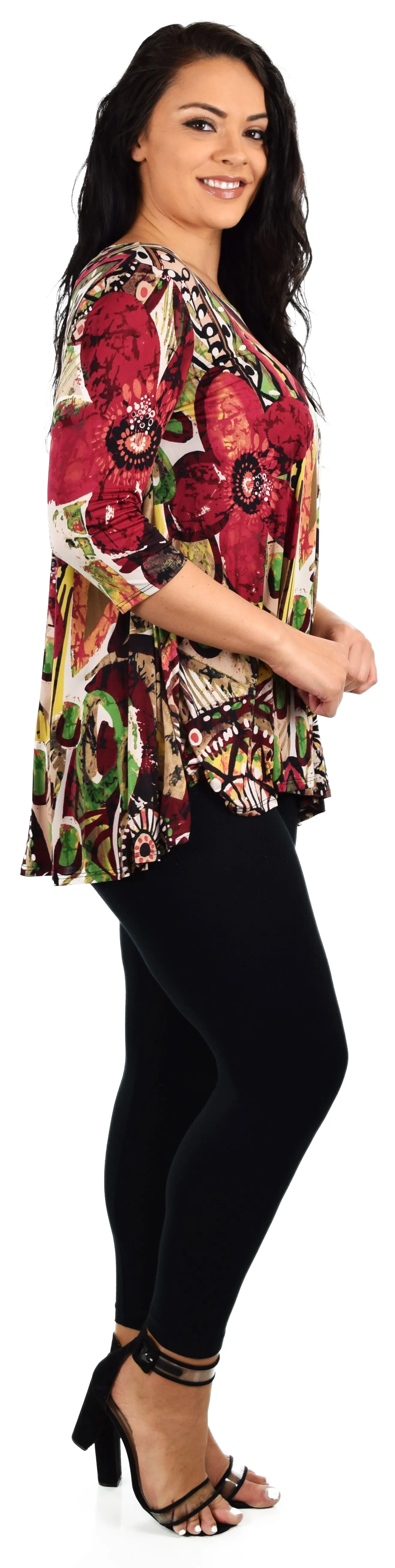 Dare2bstylish Simple and elegant Babydoll Tunic, Loose fit tunic, Printed tunic, Artsy Tunic, for Travel and Much More. S and Medium size
