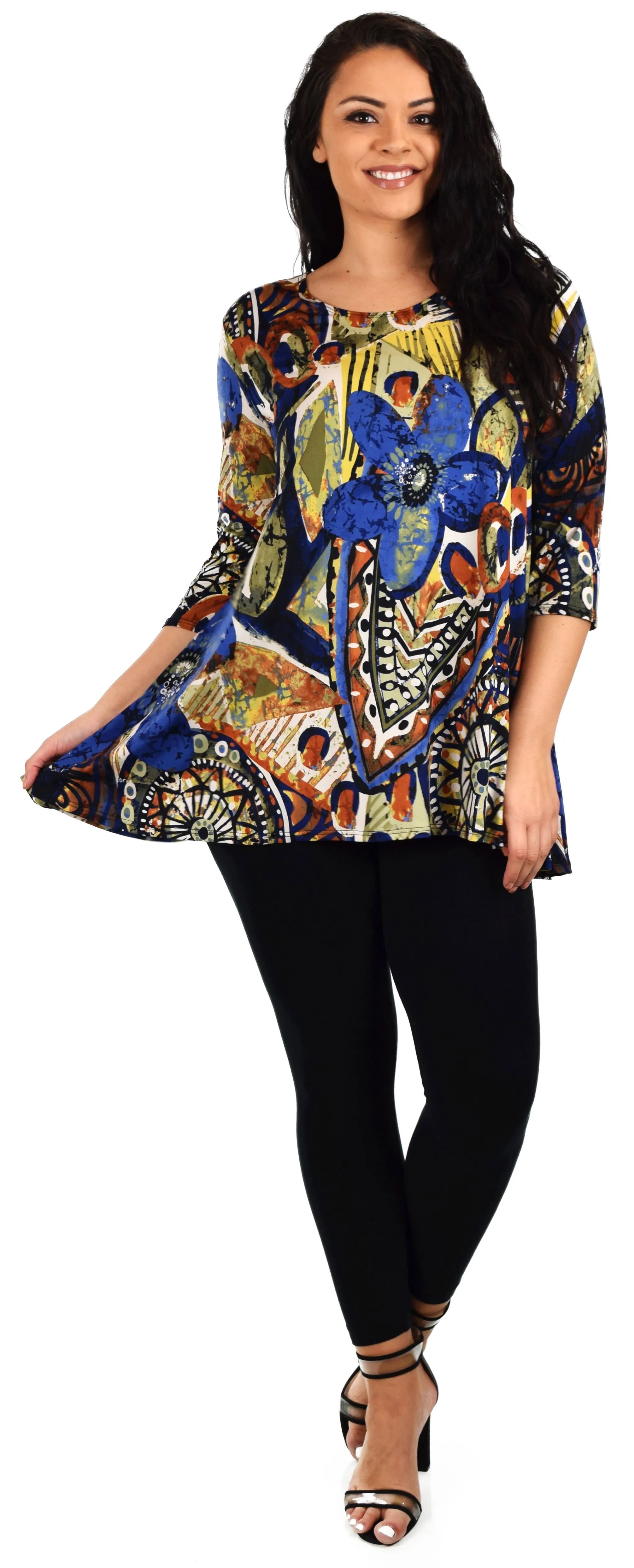 Dare2bstylish Simple and elegant Babydoll Tunic, Loose fit tunic, Printed tunic, Artsy Tunic, for Travel and Much More. S and Medium size