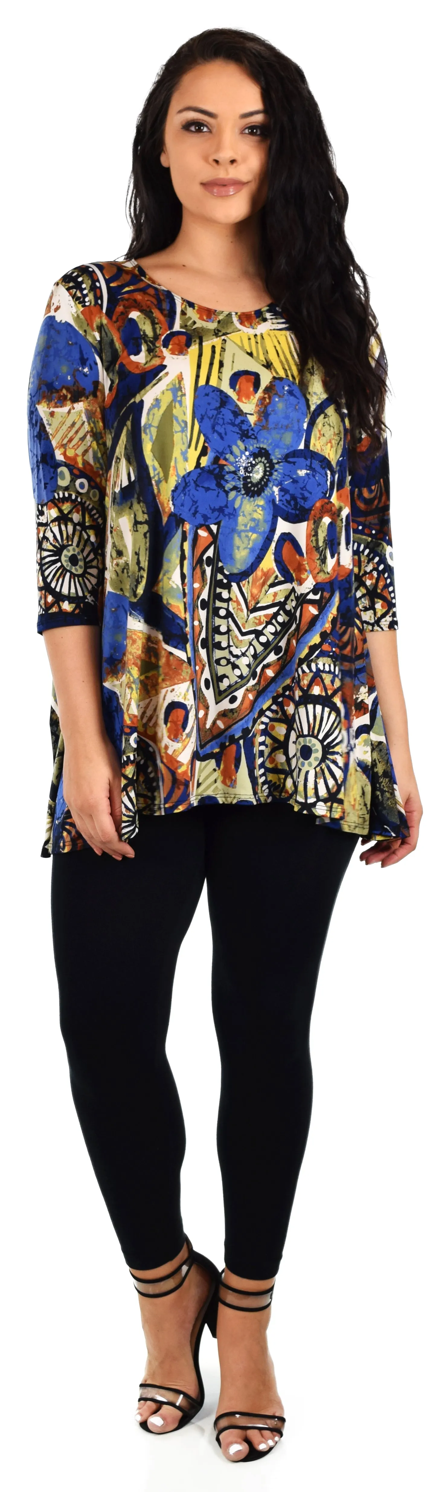 Dare2bstylish Simple and elegant Babydoll Tunic, Loose fit tunic, Printed tunic, Artsy Tunic, for Travel and Much More. S and Medium size