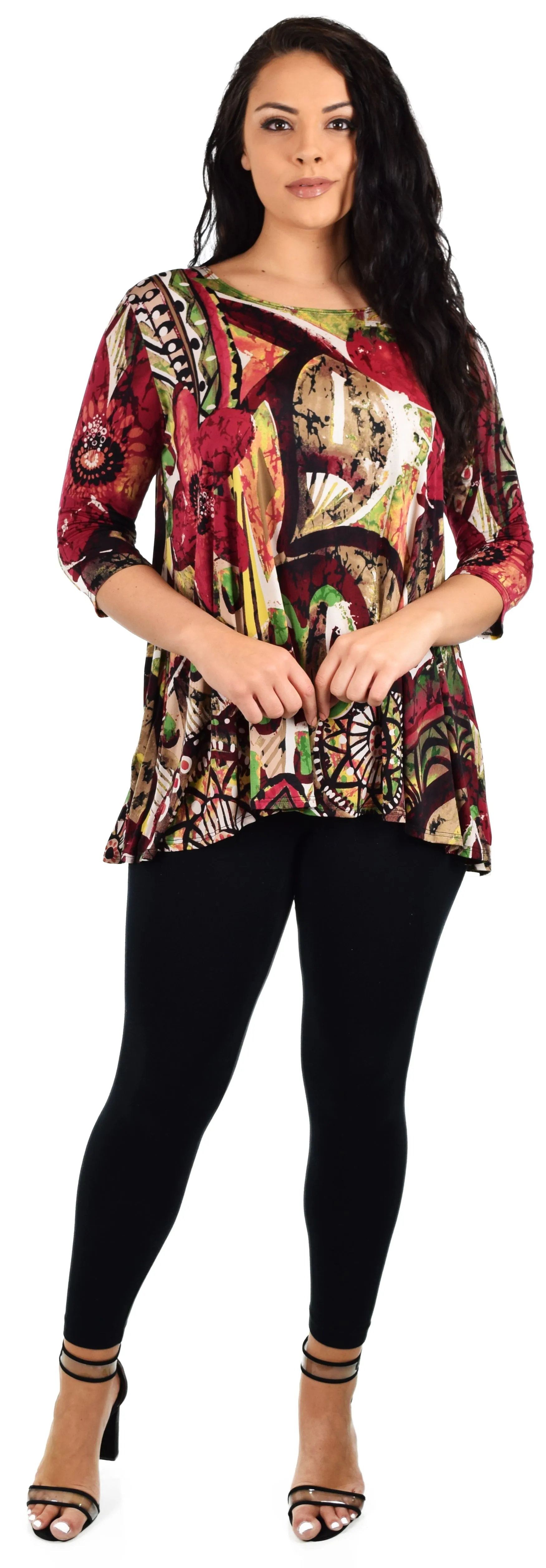 Dare2bstylish Simple and elegant Babydoll Tunic, Loose fit tunic, Printed tunic, Artsy Tunic, for Travel and Much More. S and Medium size