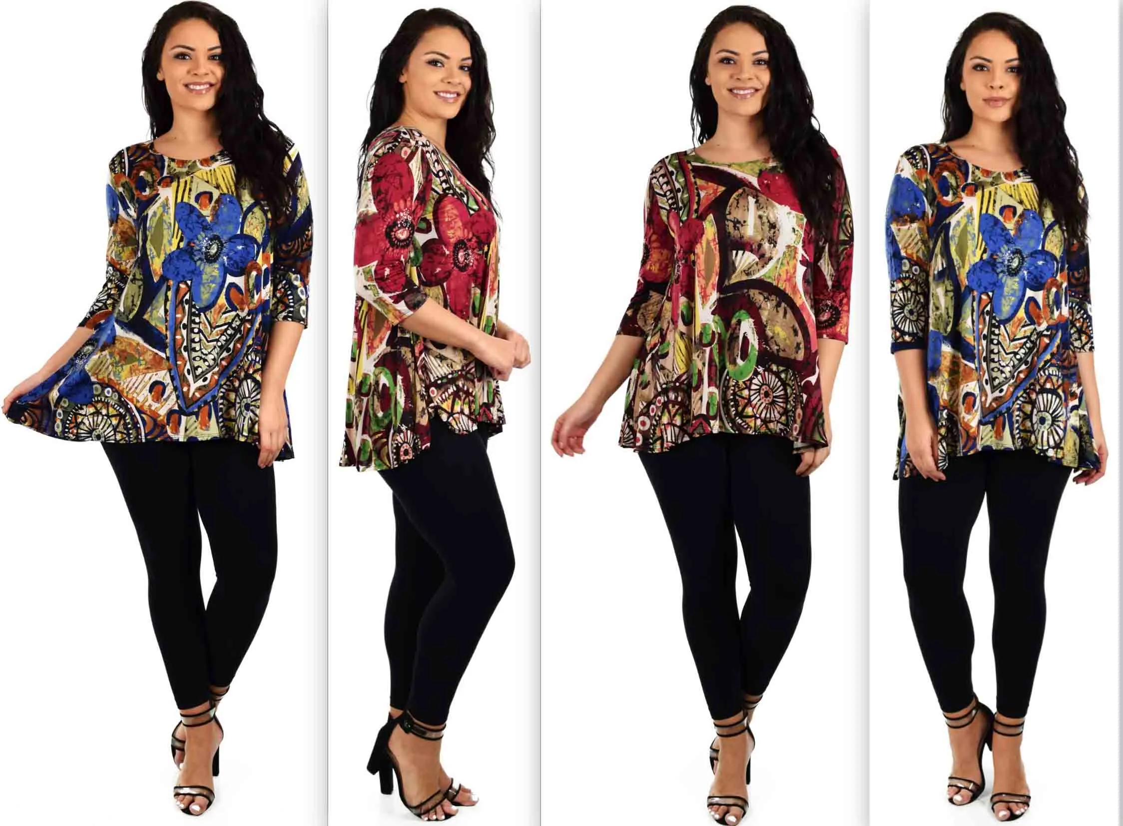 Dare2bstylish Simple and elegant Babydoll Tunic, Loose fit tunic, Printed tunic, Artsy Tunic, for Travel and Much More. S and Medium size