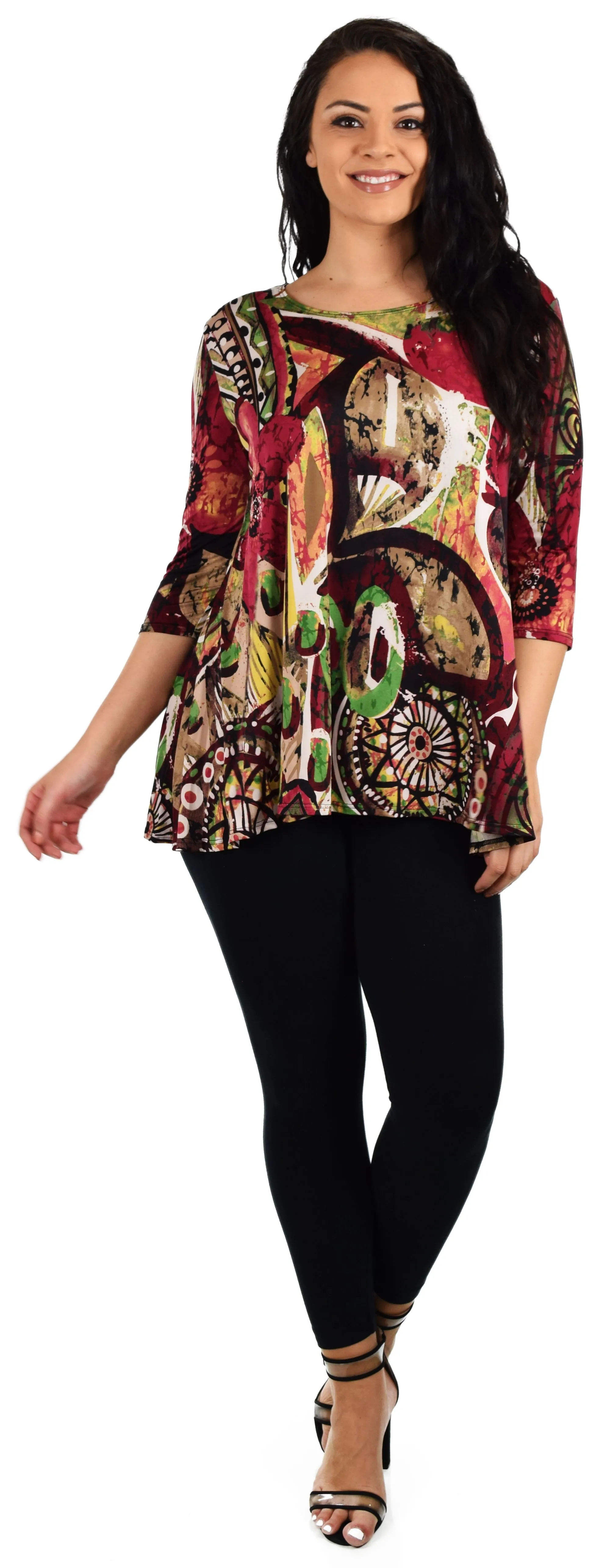 Dare2bstylish Simple and elegant Babydoll Tunic, Loose fit tunic, Printed tunic, Artsy Tunic, for Travel and Much More. S and Medium size
