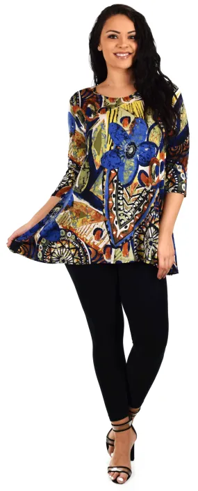 Dare2bstylish Simple and elegant Babydoll Tunic, Loose fit tunic, Printed tunic, Artsy Tunic, for Travel and Much More. S and Medium size