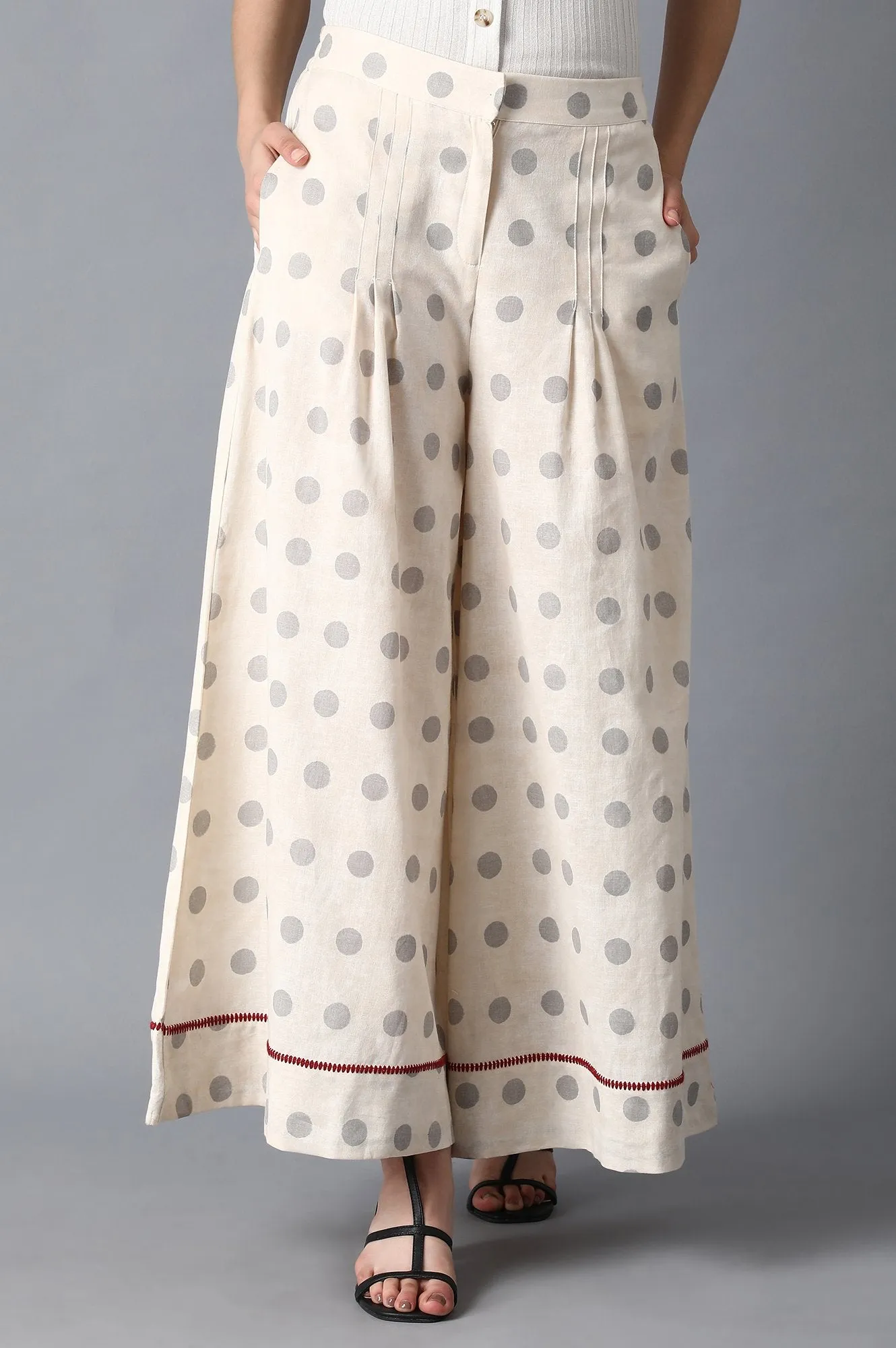 Ecru Flared Culottes