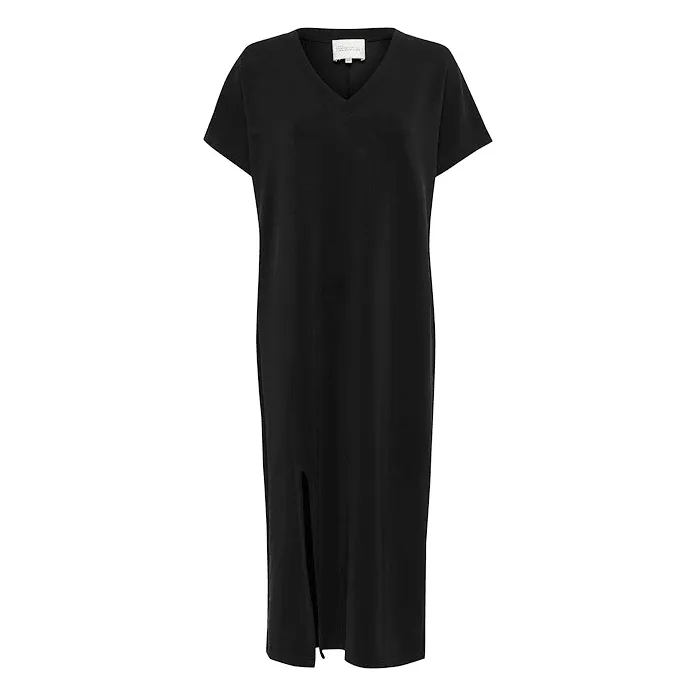 ElleMW V-Neck Long Dress Black