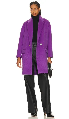 Ena Pelly Oversized Wool Coat in Purple