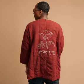 Flowerboy Project Vintage Quilted Long Liner | Burgundy