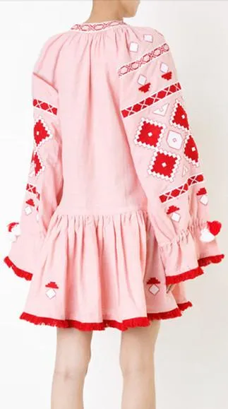Fringed Mini Boho Tunic Dress