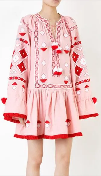 Fringed Mini Boho Tunic Dress