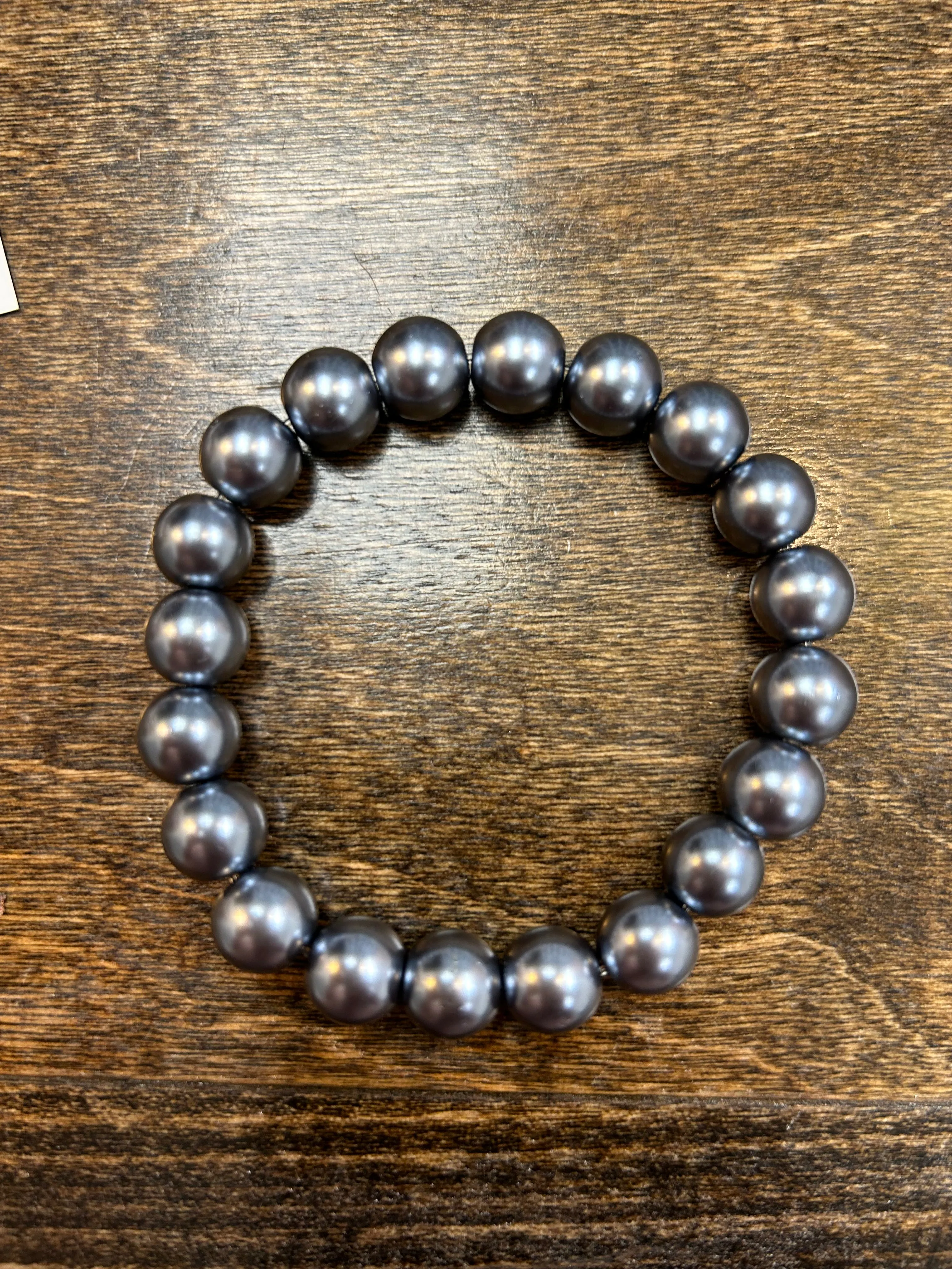 Gunmetal Pearl 10mm Bracelet