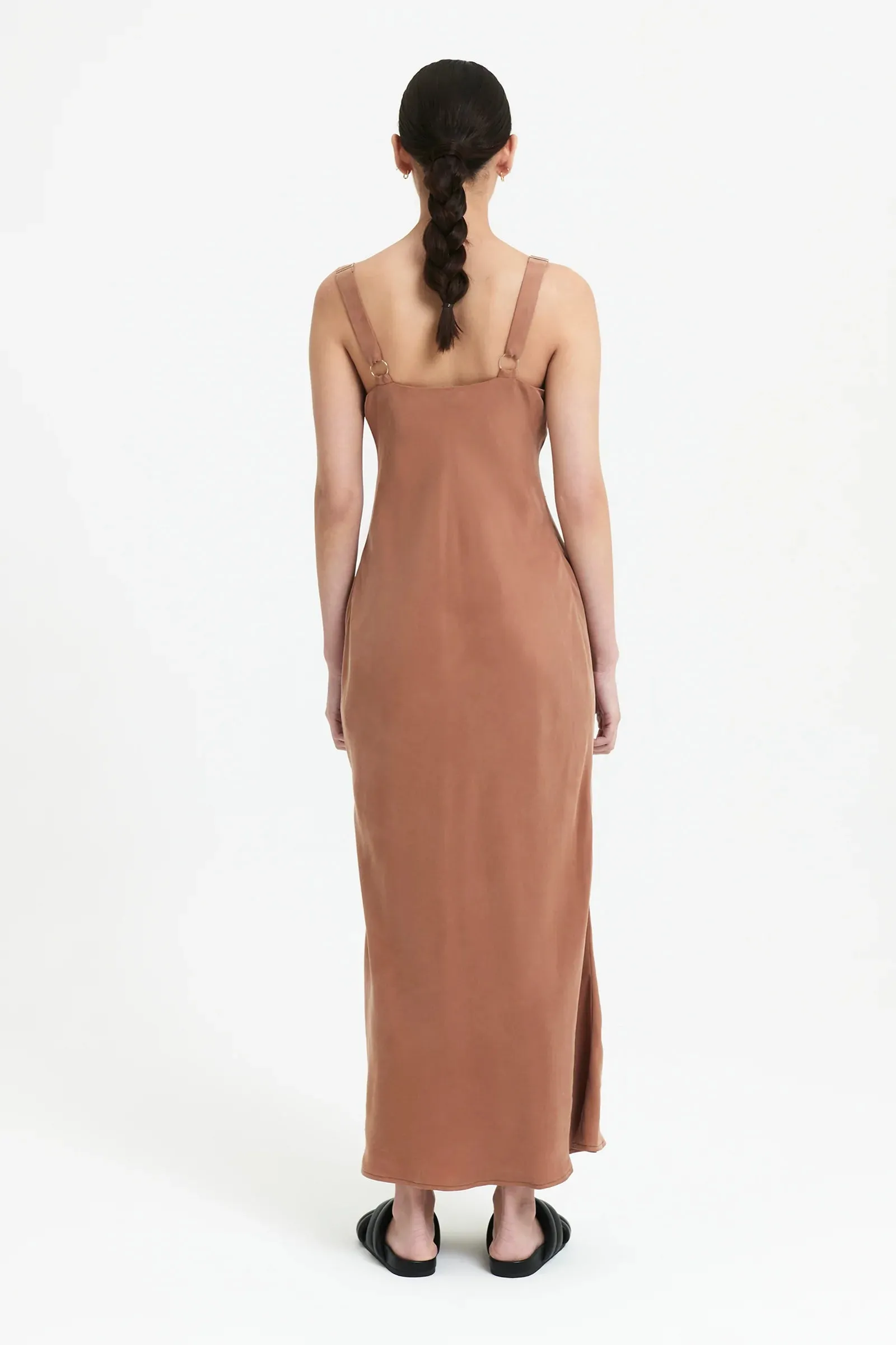 Harlow Cupro Slip Dress - Terracotta