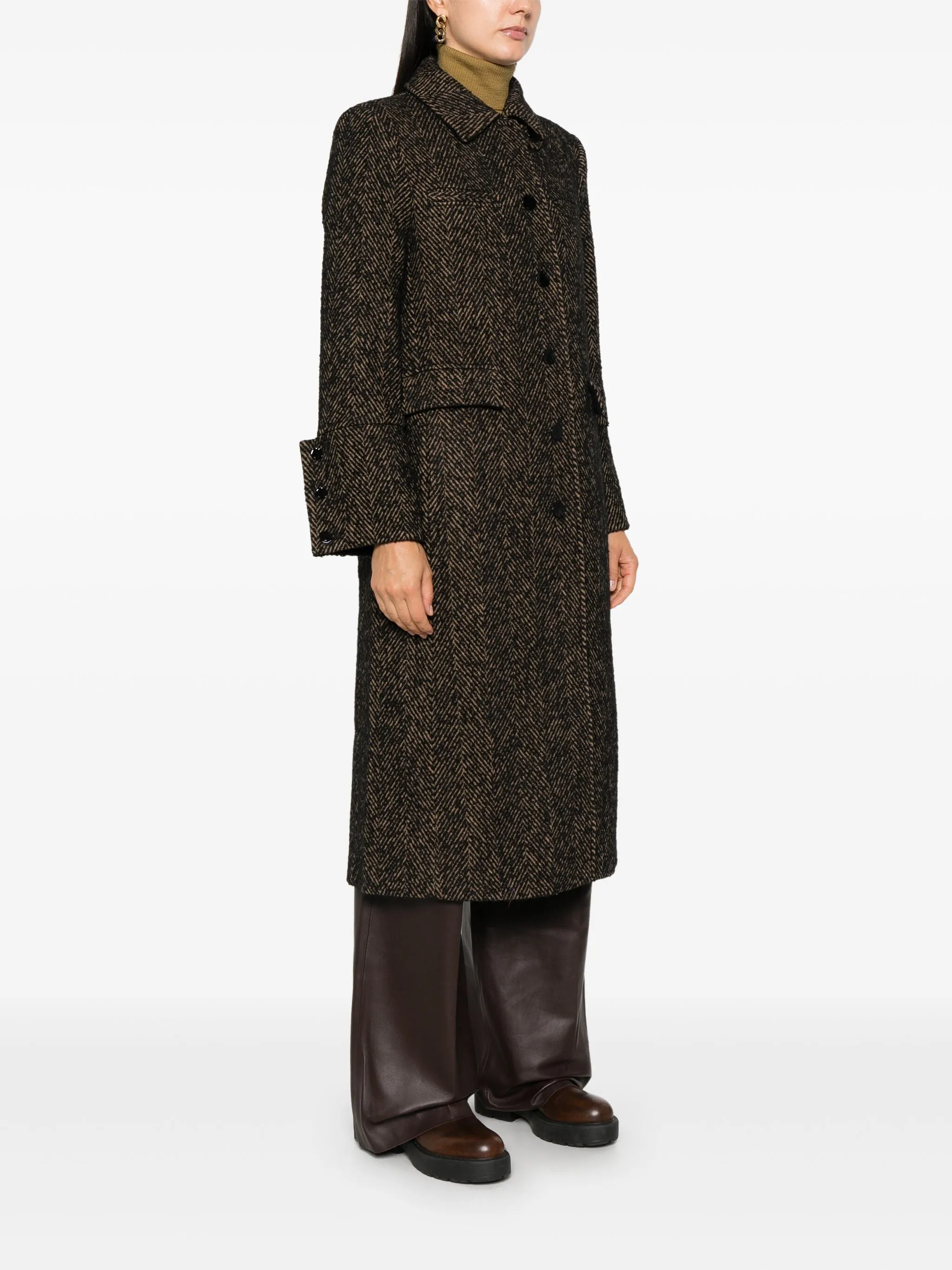 Herringbone wool coat