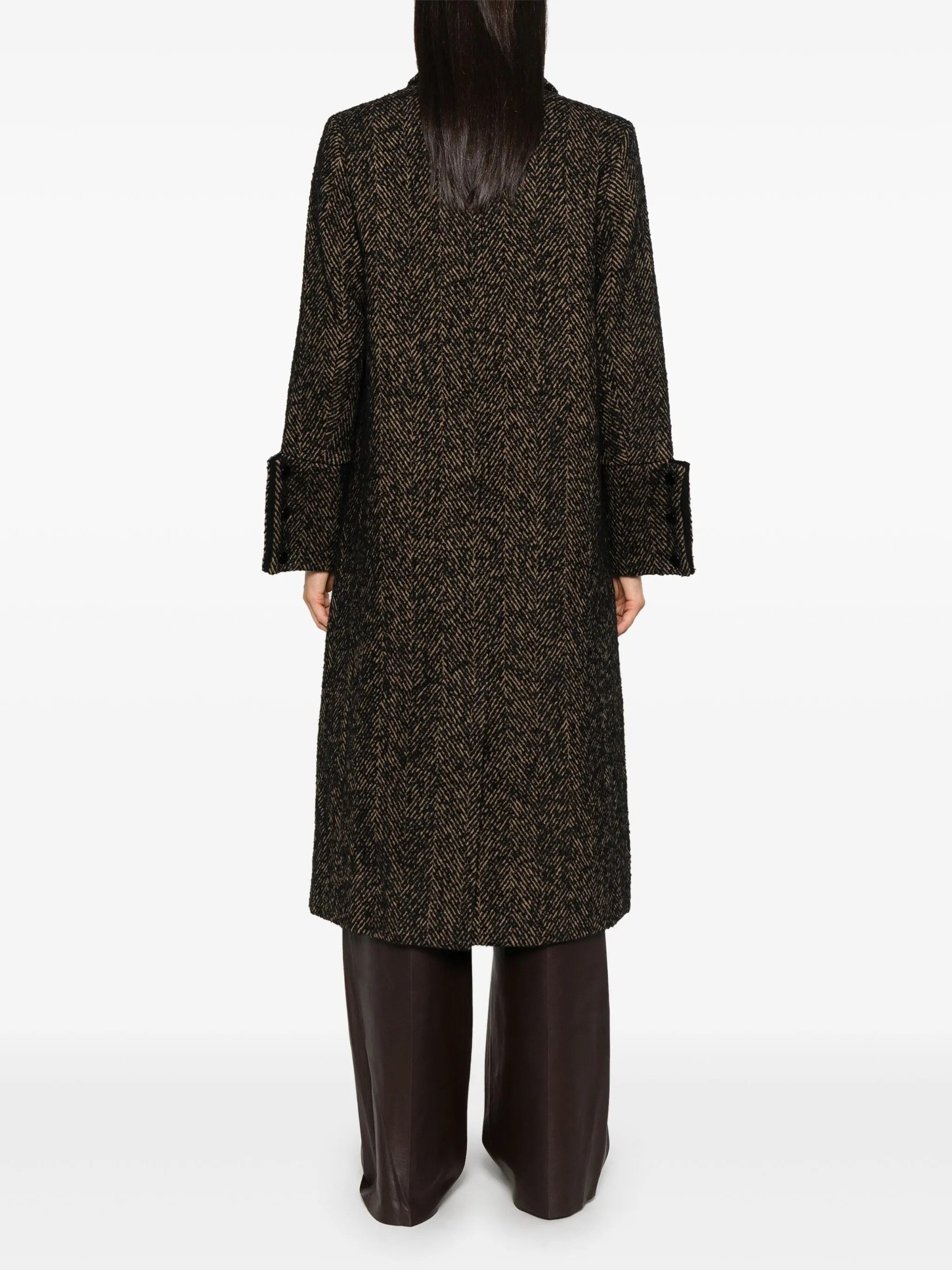 Herringbone wool coat