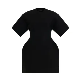 Hourglass Short Sleeve Dress in Black