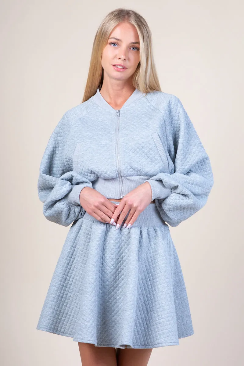 In The Clear Quilted Jacket Set • Grey