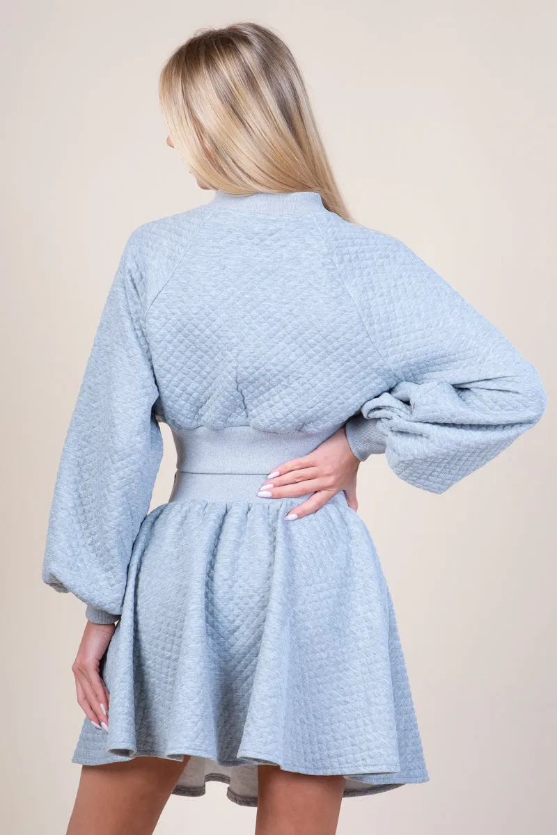 In The Clear Quilted Jacket Set • Grey