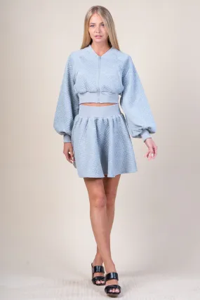 In The Clear Quilted Jacket Set • Grey
