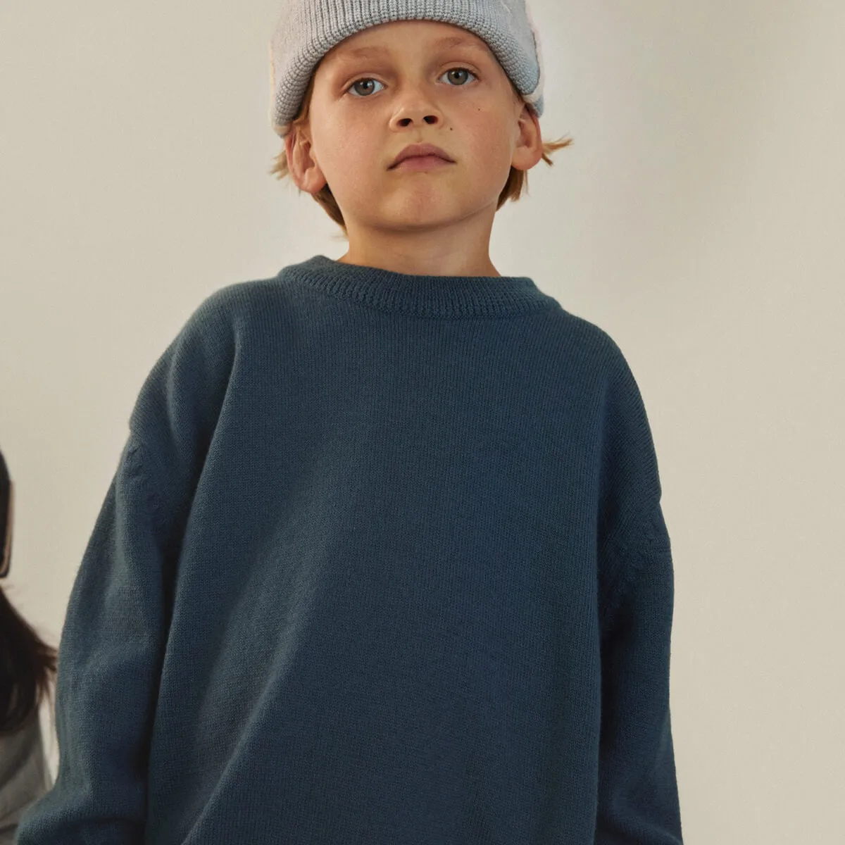 Knitted Jumper in Blue Grey by Gray Label