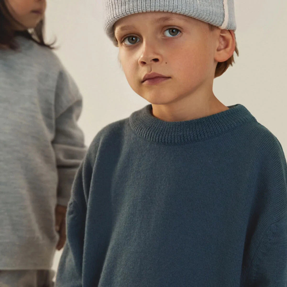 Knitted Jumper in Blue Grey by Gray Label