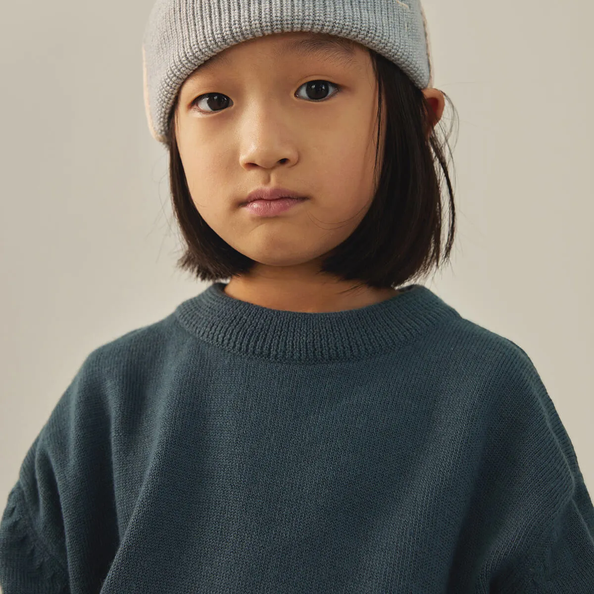 Knitted Jumper in Blue Grey by Gray Label