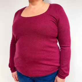 Loganberry Pink Cashmere Crew Neck Jumper Extra Large