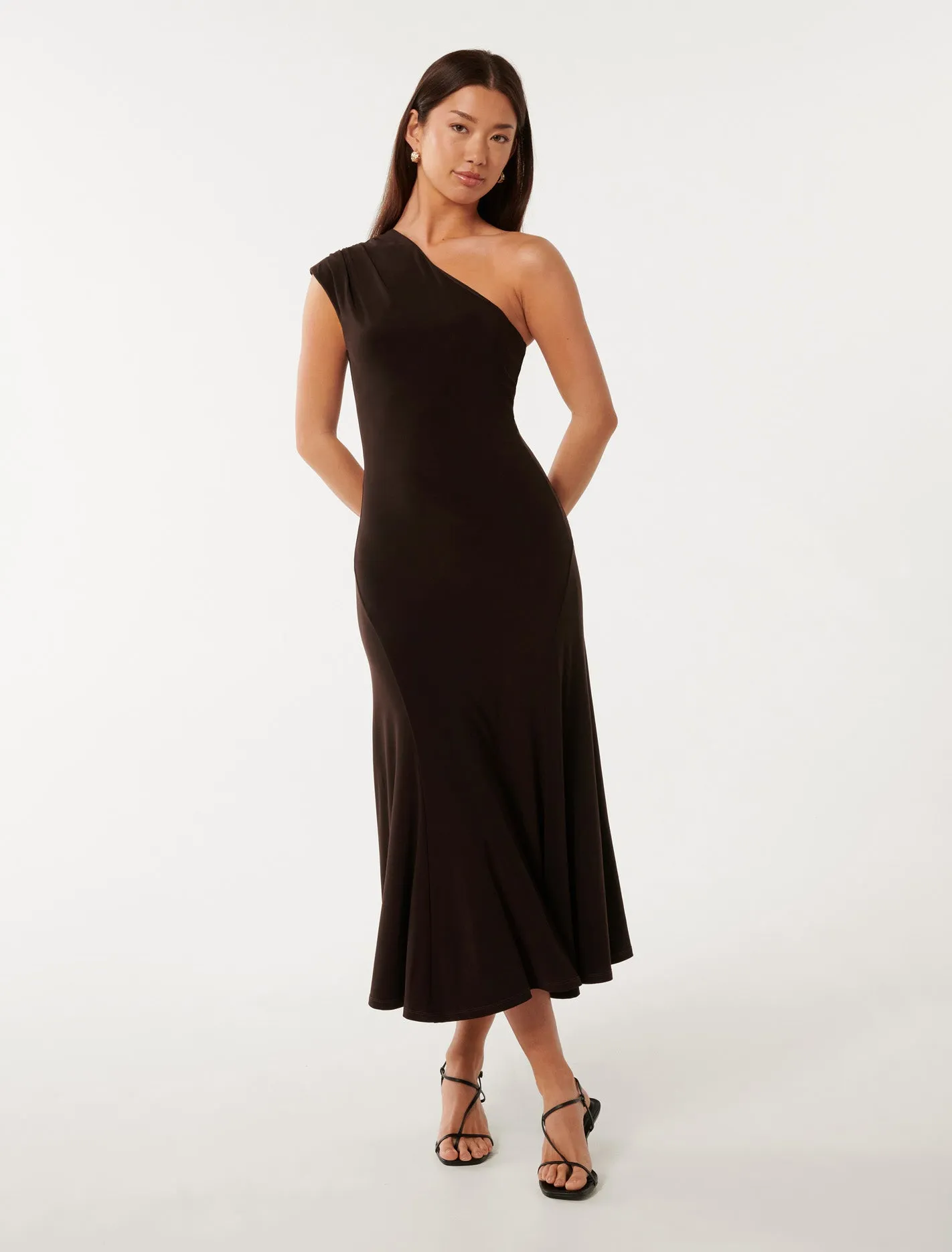 London One Shoulder Midi Dress