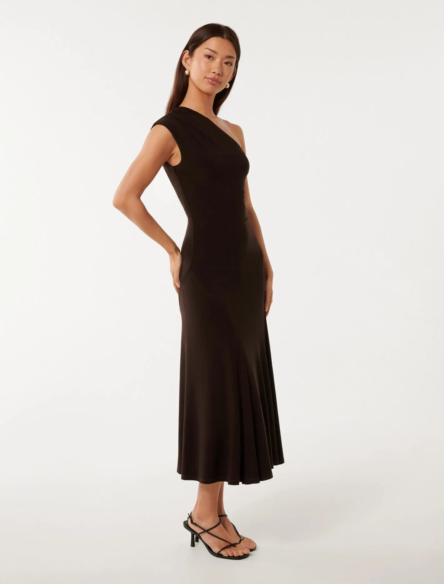 London One Shoulder Midi Dress