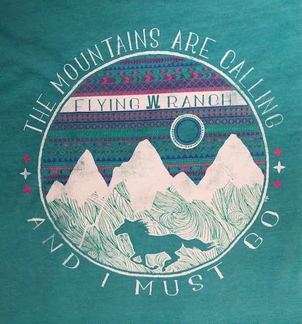 Long Sleeve Turquoise Mountains Are Calling T-Shirt