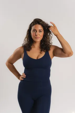 Lux Built-In Tank Top - Navy