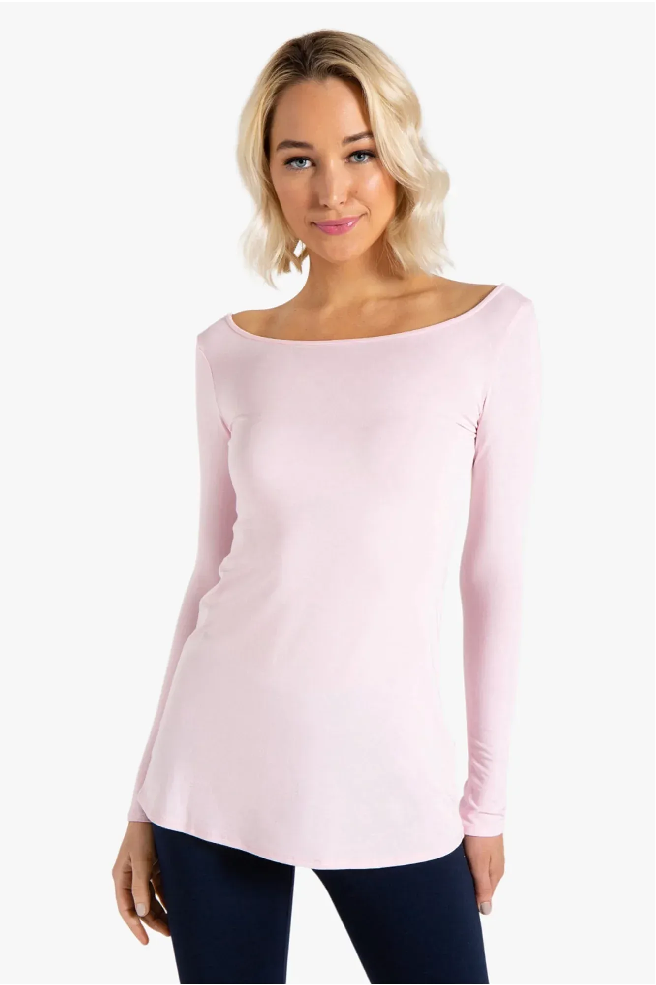 MARINA BOAT NECK TUNIC (HEATHER GREY)