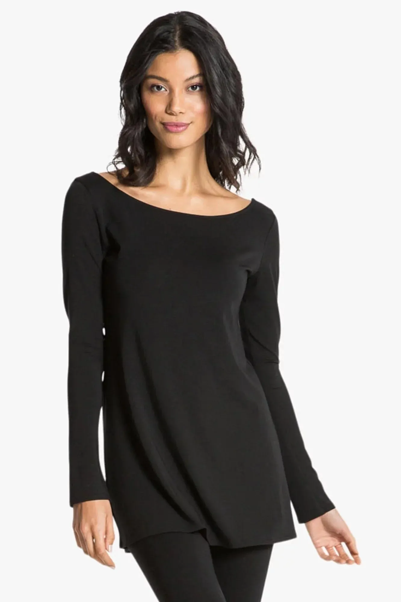 MARINA BOAT NECK TUNIC (HEATHER GREY)