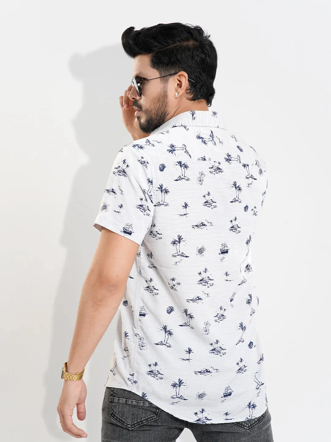 Men's Basic Collar Casual Half Sleeve Shirt