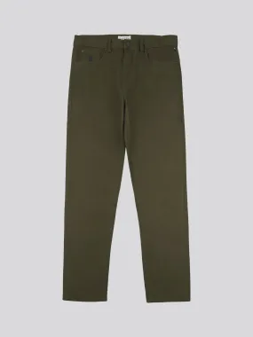 Mens Bedford Cord 5 Pocket Trousers in Forest Night