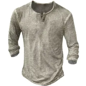 Men's Comfortable Waffle Long Sleeve T-Shirt