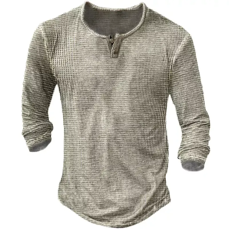 Men's Comfortable Waffle Long Sleeve T-Shirt