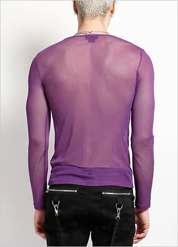 MENS FISHNET LS - PURPLE