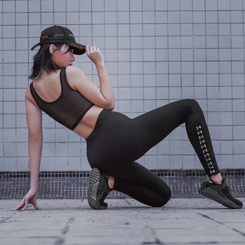 MIP STUD SIDE DETAIL LEGGINGS IN BLACK