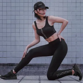 MIP STUD SIDE DETAIL LEGGINGS IN BLACK