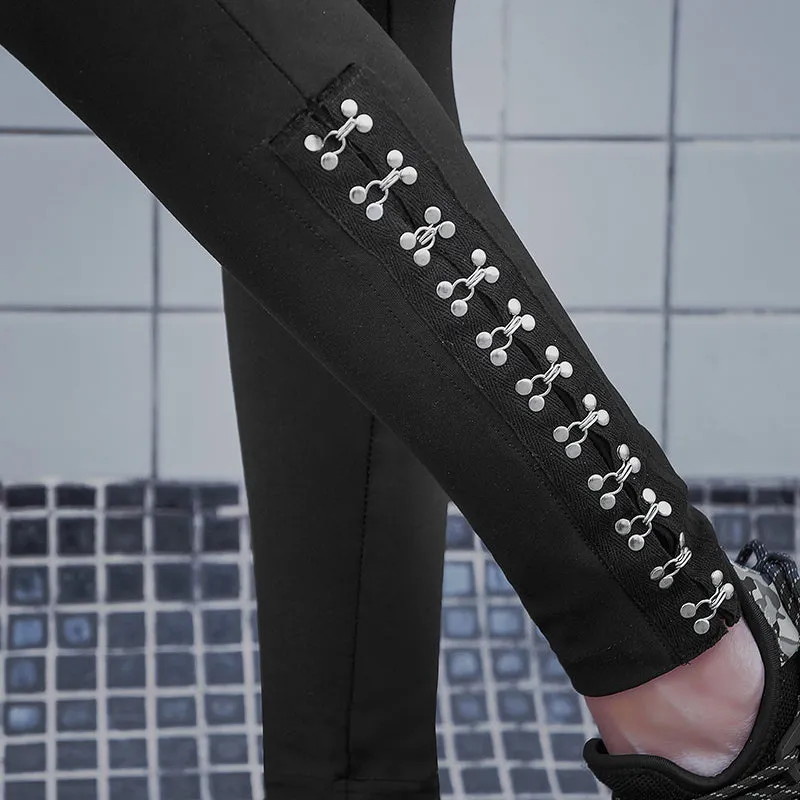 MIP STUD SIDE DETAIL LEGGINGS IN BLACK