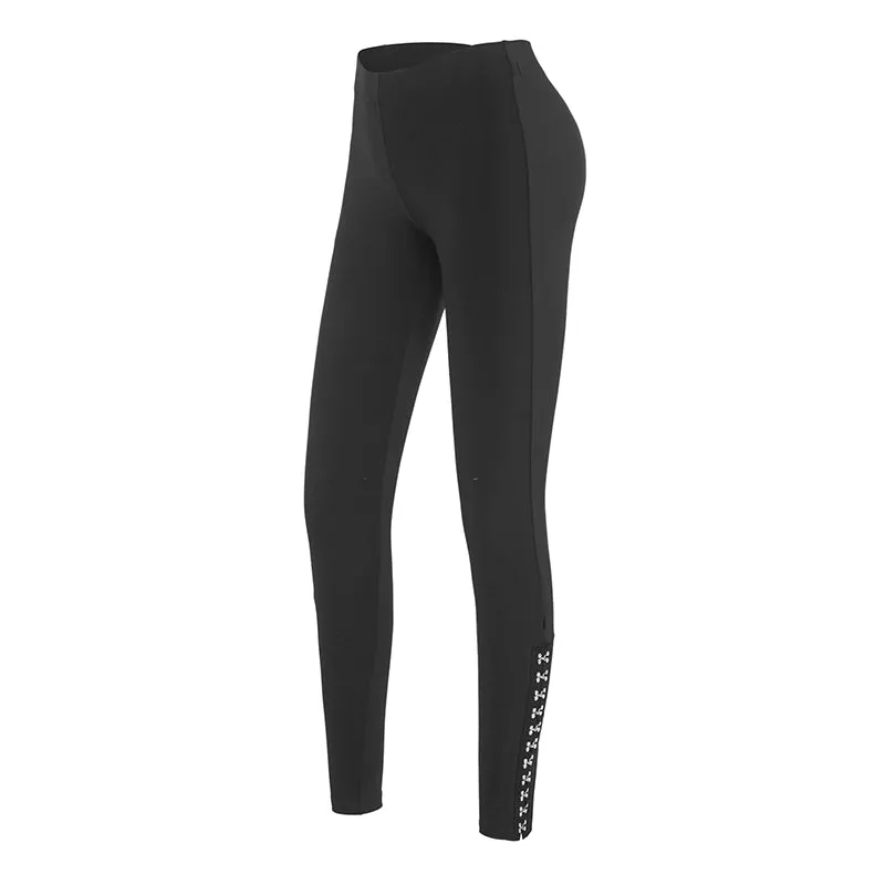 MIP STUD SIDE DETAIL LEGGINGS IN BLACK