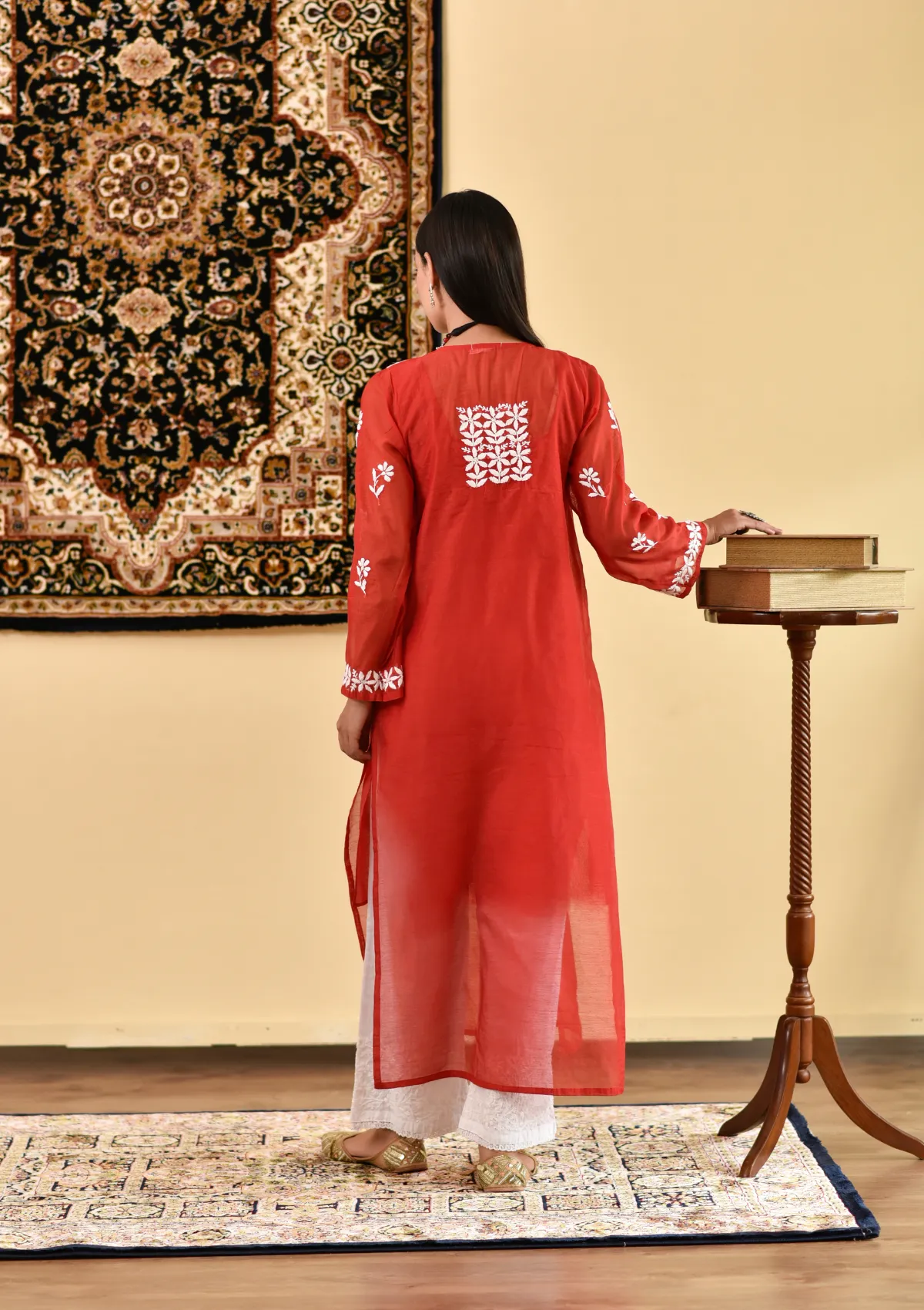 Mona Chanderi Straight Kurta