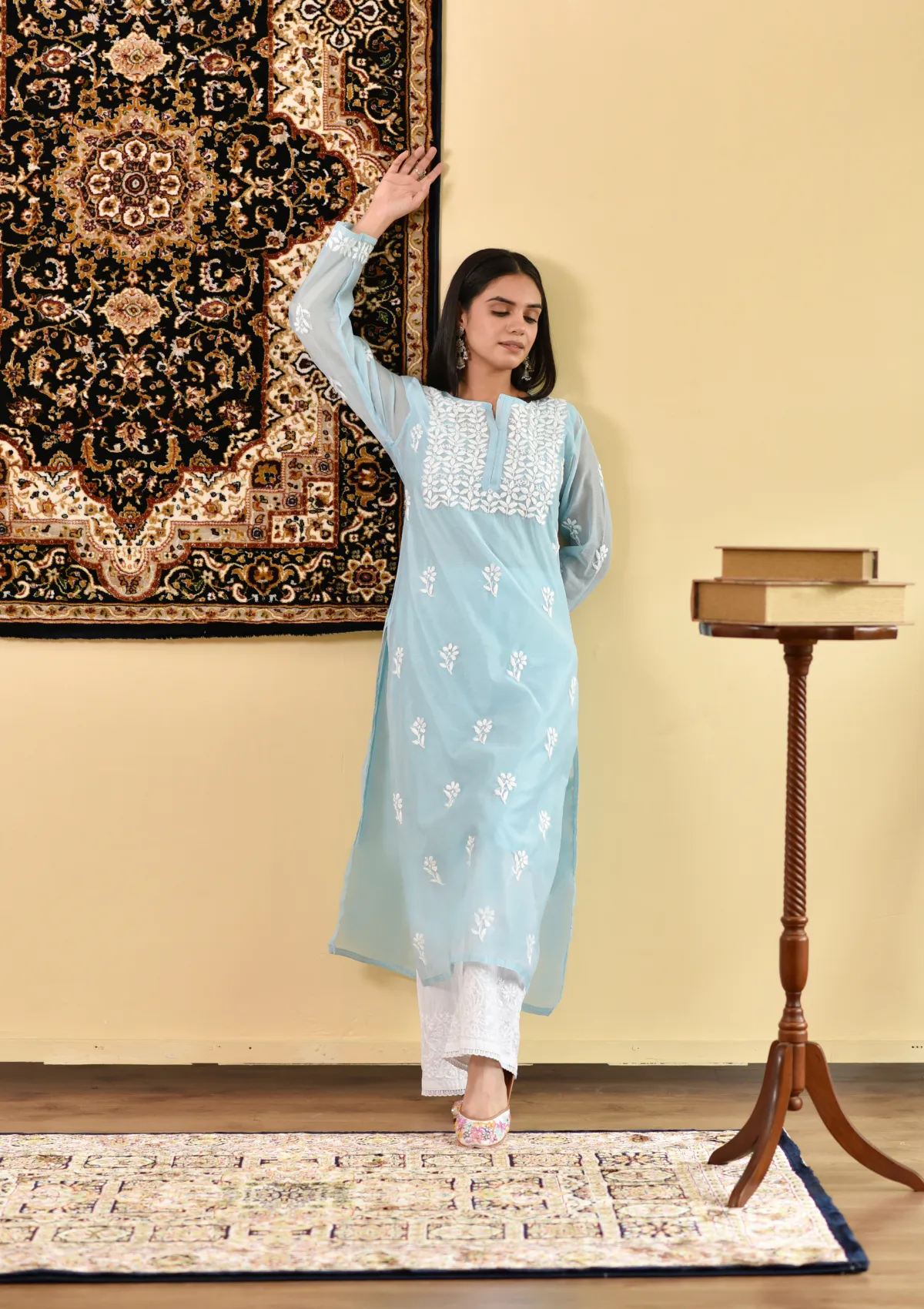 Mona Chanderi Straight Kurta