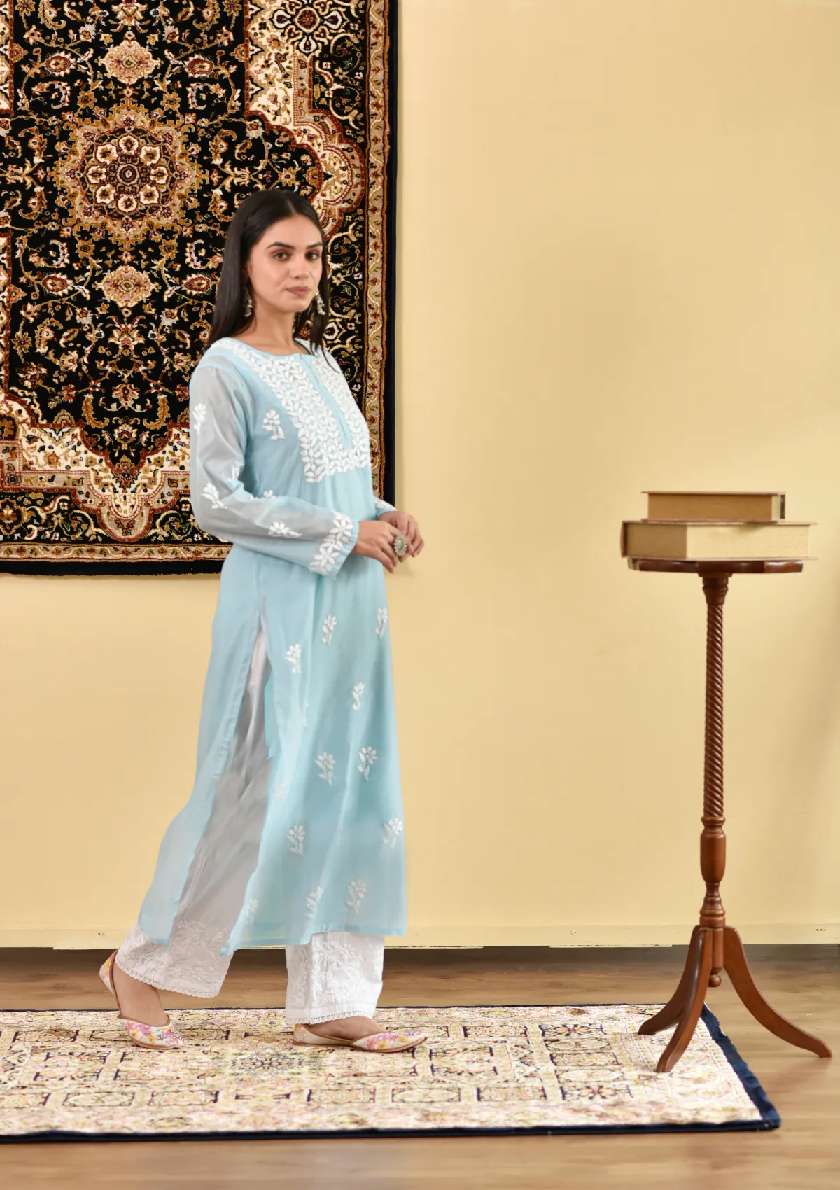 Mona Chanderi Straight Kurta