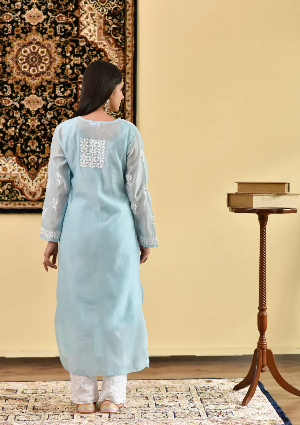 Mona Chanderi Straight Kurta