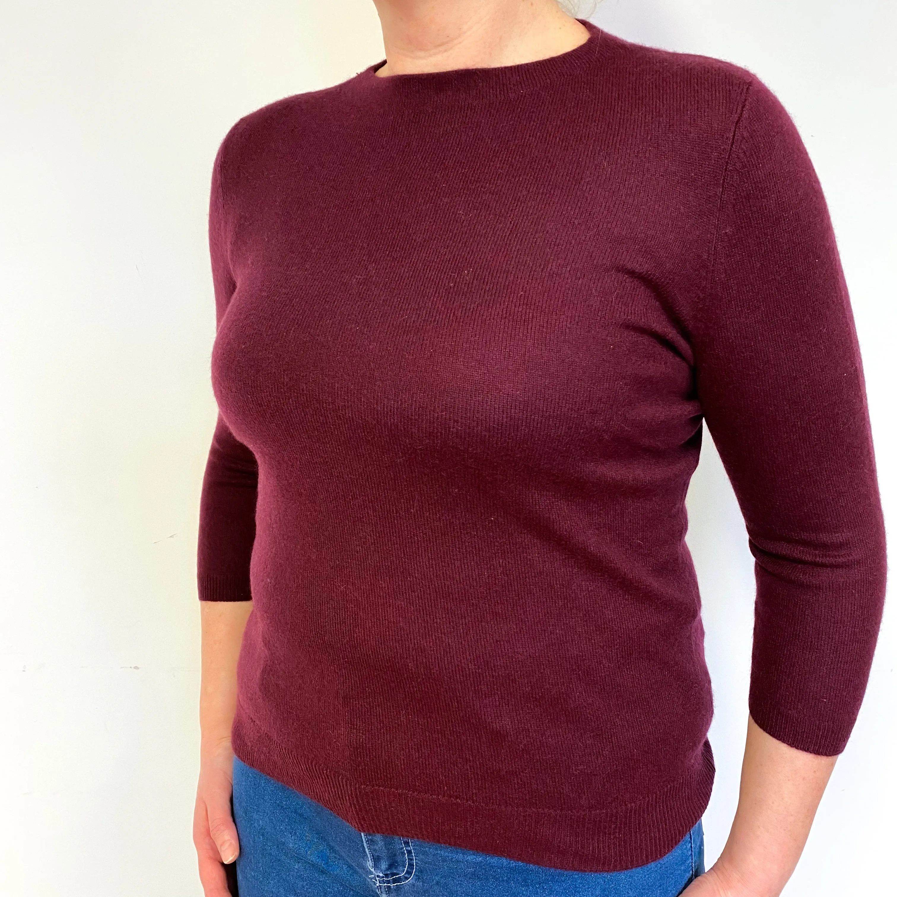 Mulberry Red Cashmere Crew Neck Jumper Large/Petite