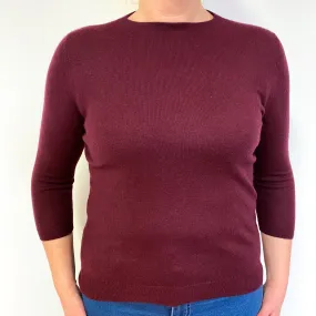 Mulberry Red Cashmere Crew Neck Jumper Large/Petite