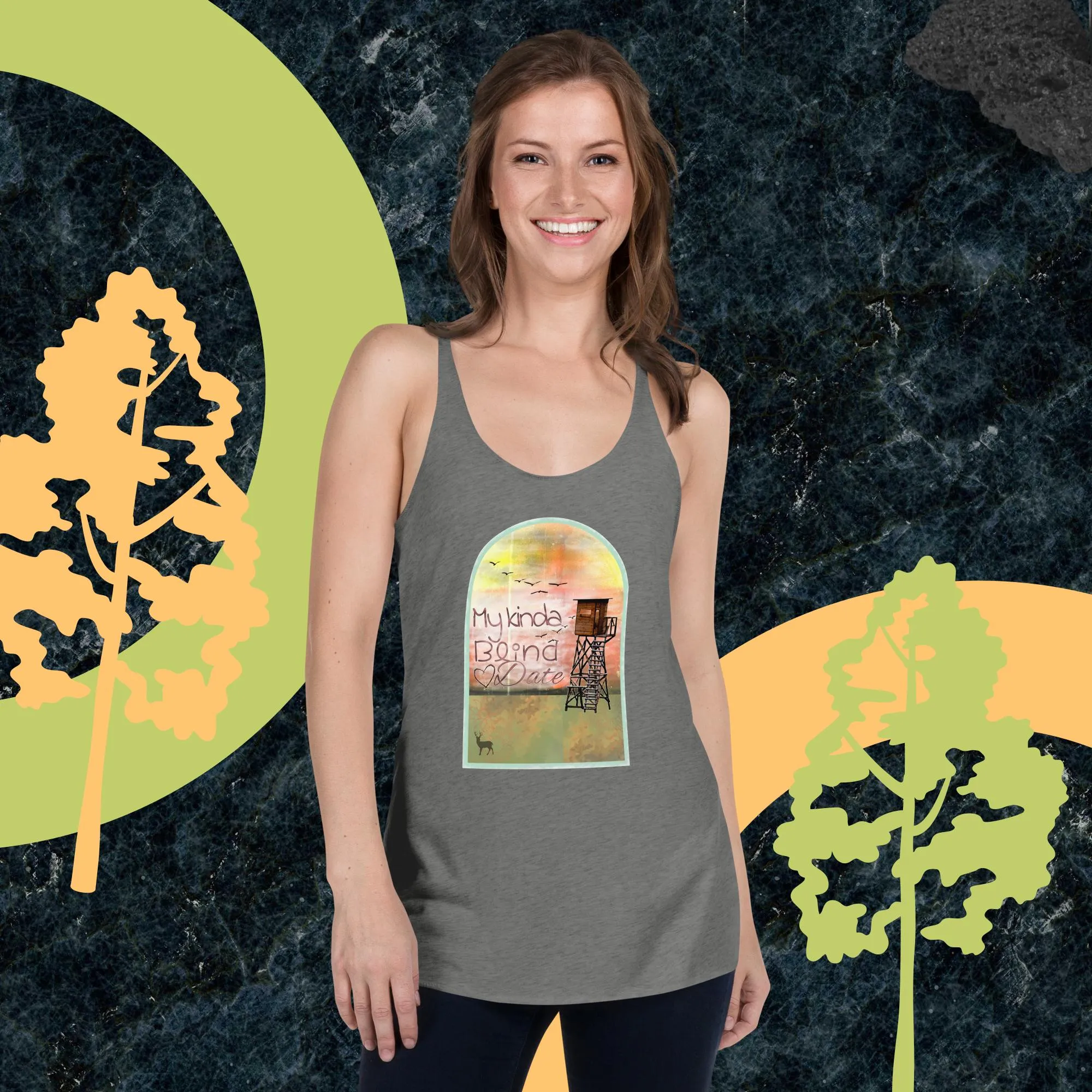My Kinda Blind Date Graphic Hunting Tank Top