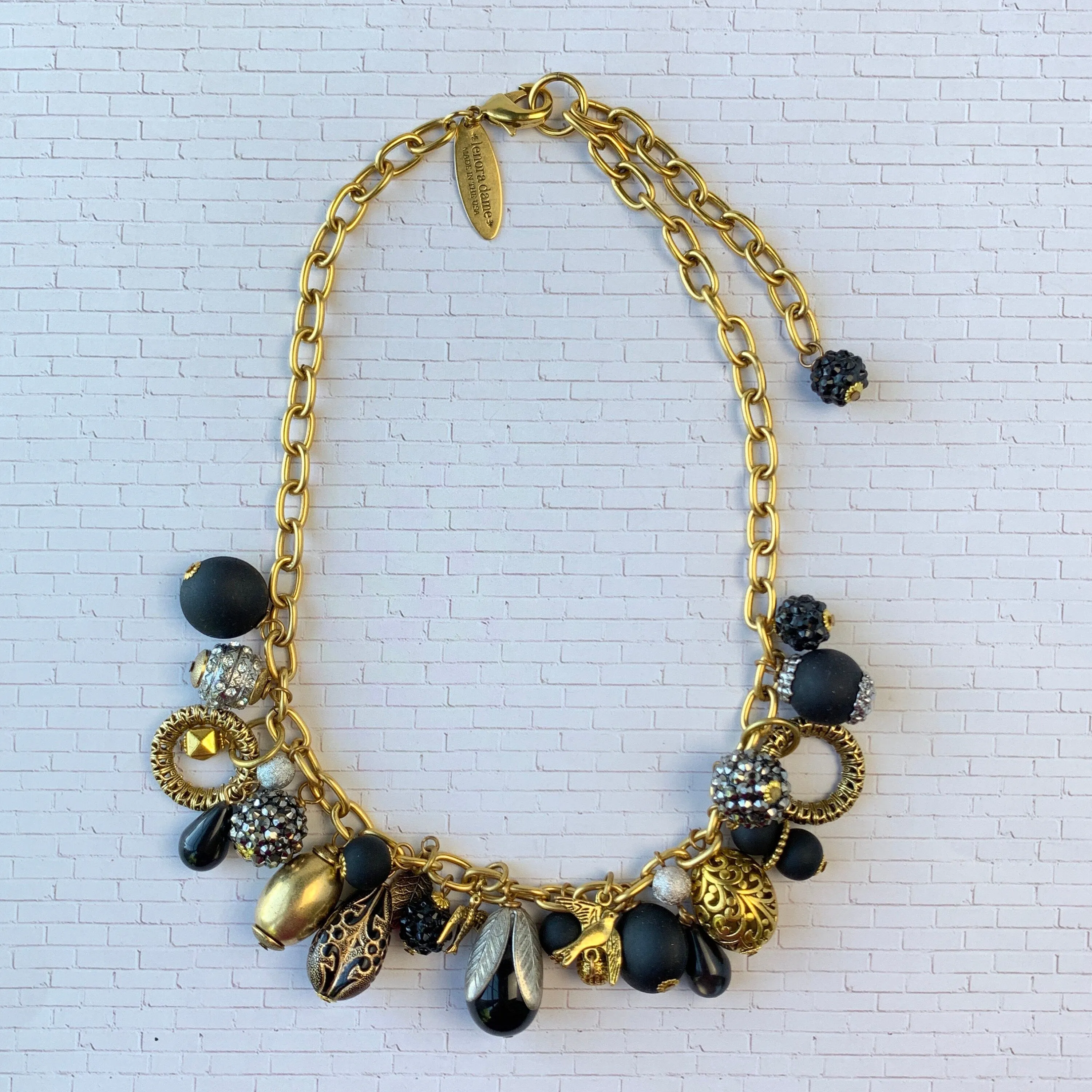 Noir Bauble Charm Necklace