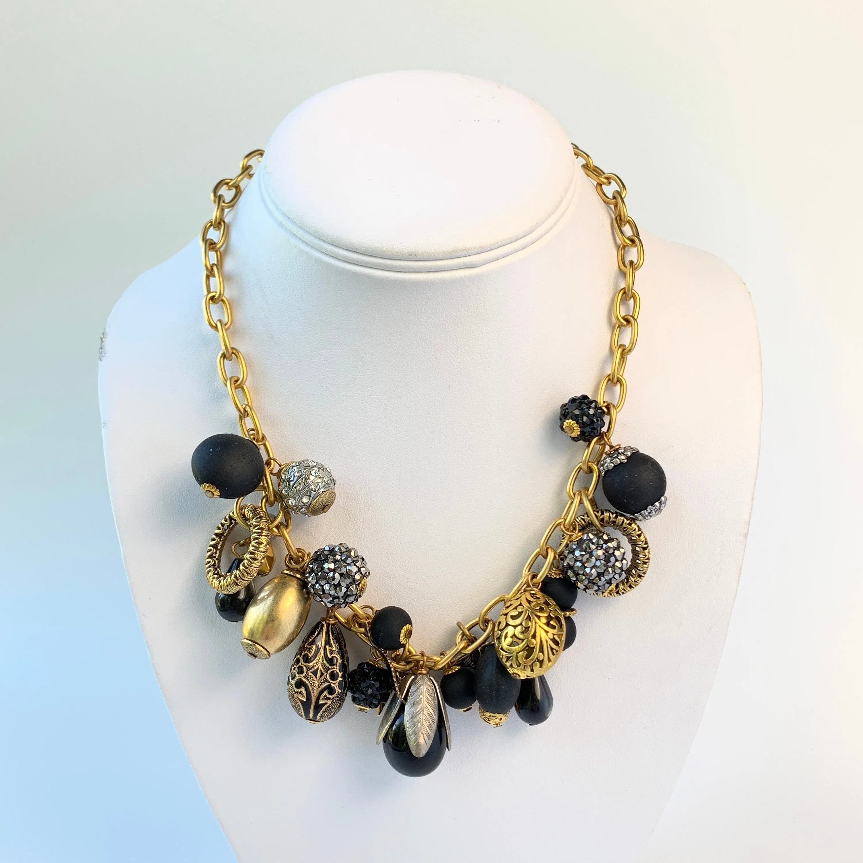 Noir Bauble Charm Necklace