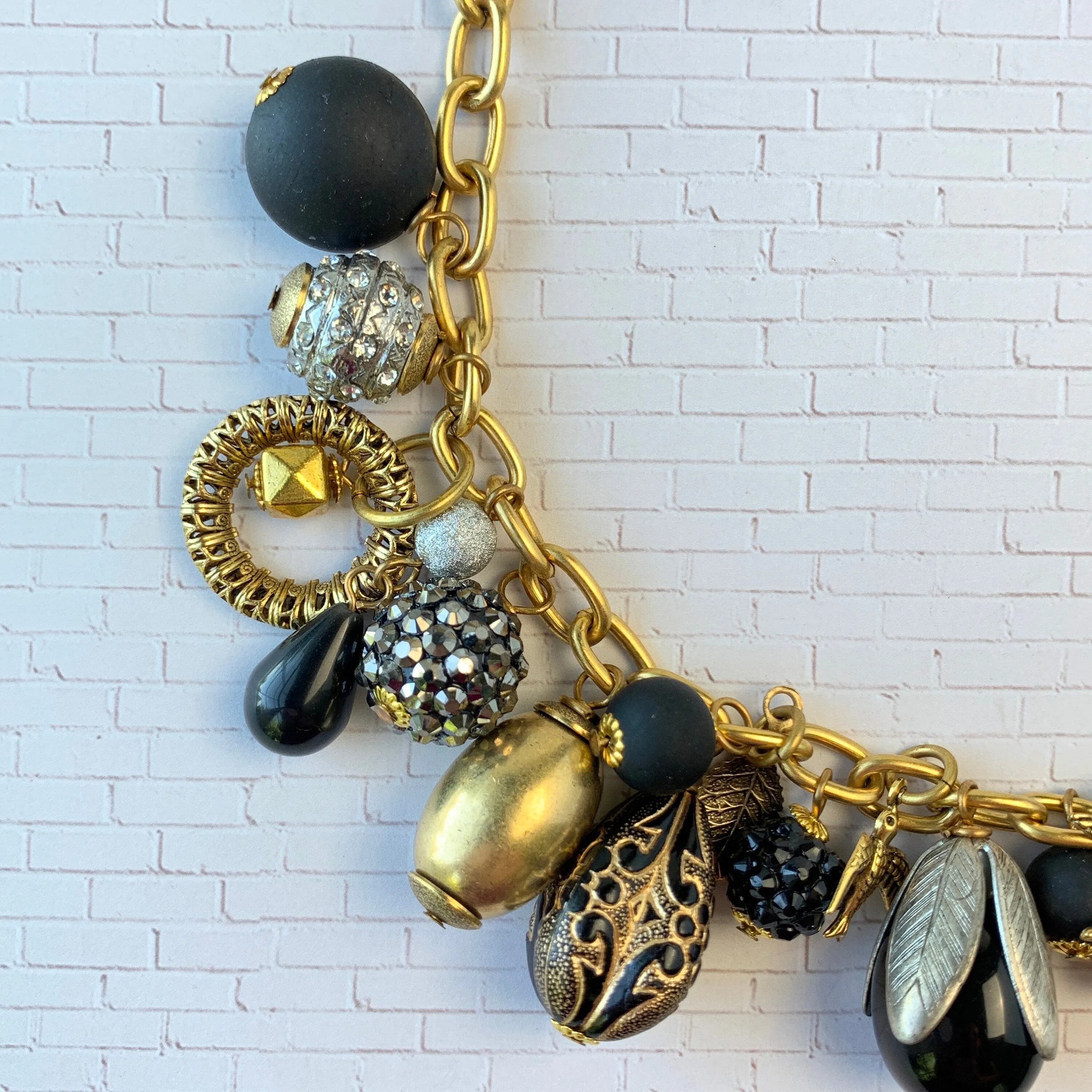 Noir Bauble Charm Necklace